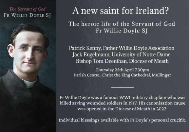 Reminder: Talk about Fr Willie Doyle tomorrow night in Mullingar