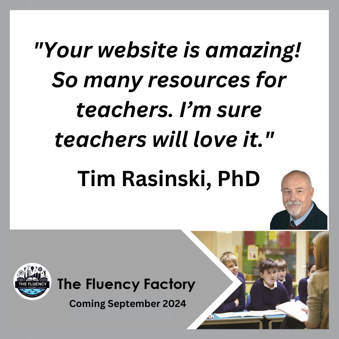 Does your school need to focus on reading fluency? We've seen some fantastic progress in our trial schools this year & we can't wait to share our resources with you all. The great @TimRasinski1 was gracious enough to share his thoughts too! Get notified at thefluencyfactory.co.uk