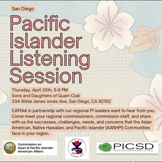 Join the California Commission on Asian & Pacific Islander American Affairs and local leaders tomorrow from 5-8pm at the Sons and Daughters of Guam Club for this important discussion!