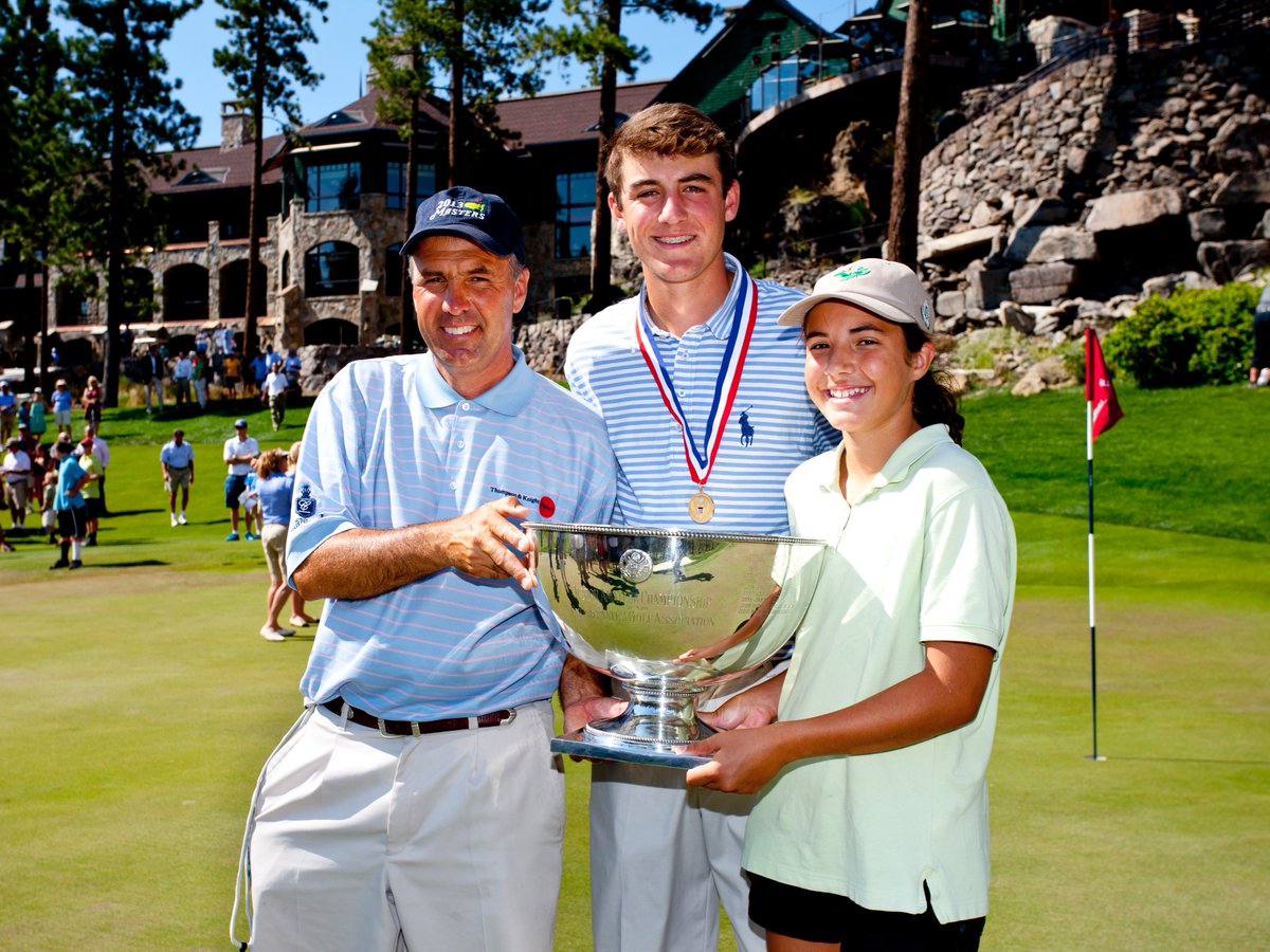 The Scheffler family celebrating Scottie's 2013 U.S. Junior Amateur win 🏆