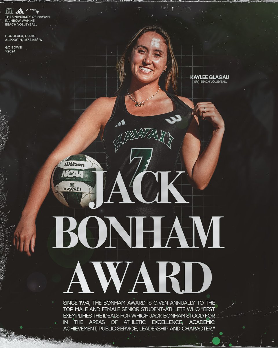 Extremely proud of Kaylee Glagau for receiving the most prestigious award in UH Athletics! In her four years at UH, Kaylee has been a beacon on the court, in the classroom and out in the community! ⭐️👏🏽🌈 ➡️ bit.ly/3JAlkbO #GoBows #StudentAthlete