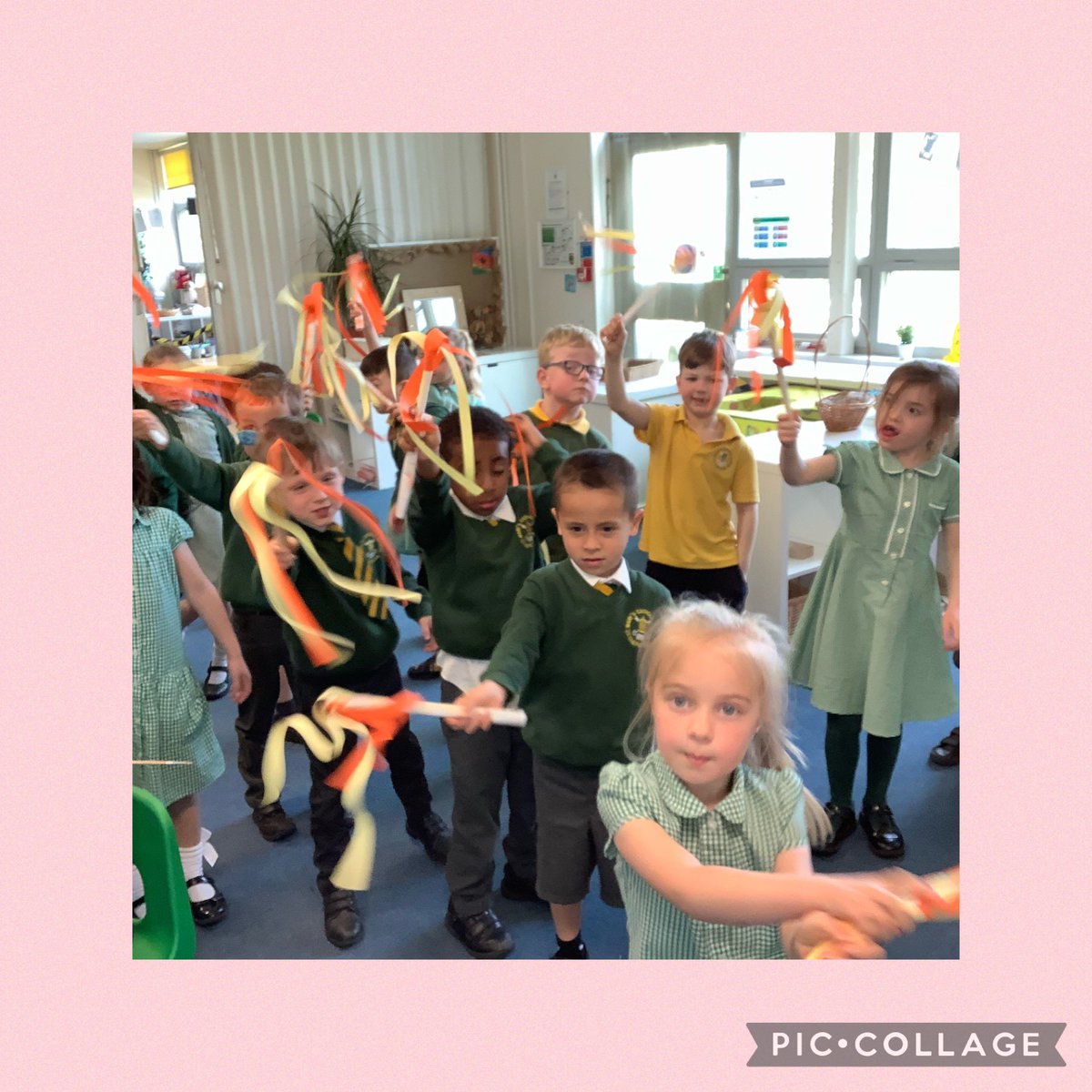 Blwyddyn Un have been talking about the story of Pentecost and they made Holy Spirit flames. #dosbarthun #re #expressivearts
