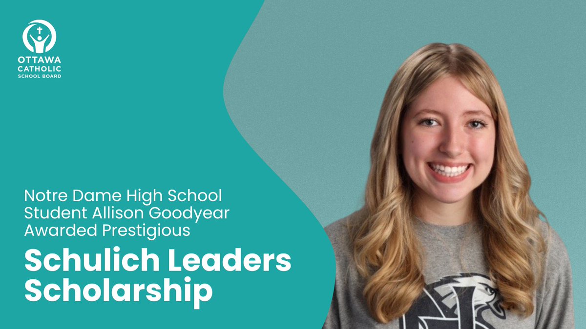 ✨Huge #ocsbShoutOut to Allison Goodyear of <a href="/NotreDameOCSB/">Notre Dame High School</a> for receiving the prestigious Schulich Leaders Scholarship awarded to only 100 recipients out of 300,000 candidates. This marks the second NDHS student to receive this award.🎓#Schulich🔗Read more: ocsb.ca/2024/04/25/not…