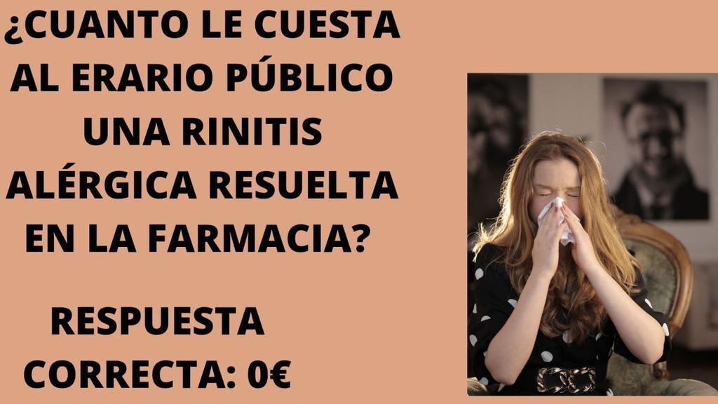 Nuestra contribución al SNS no es una carga económica, si no que con nuestras actuaciones, y solo con ellas, ya ahorramos al contribuyente. Somos el "primer triage"en muchas ocasiones, tratamos síntomas menores y con nuestro consejo prevenimos la enfermedad👇un ejemplo