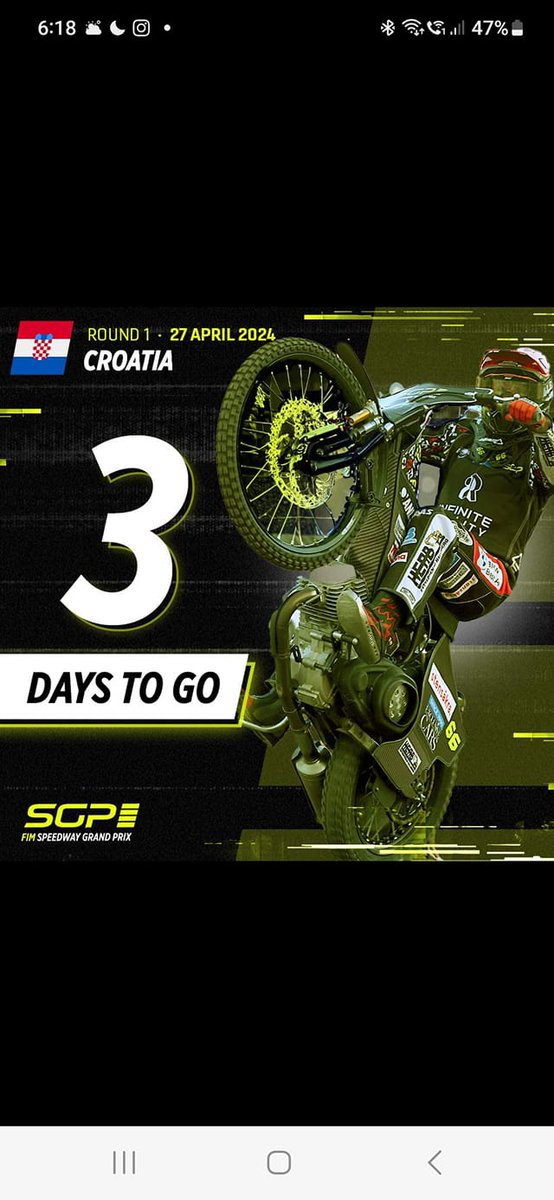 velichkovi1975's tweet image. FIM Speedway Grand Prix 🇪🇺

:

Przygotuj się! 🔥
Jeszcze tylko TRZY dni do #ChorwackieSGP 🇭🇷
#FIMSpeedwayGP | #2024Loading 🔄

facebook.com/photo?fbid=817…