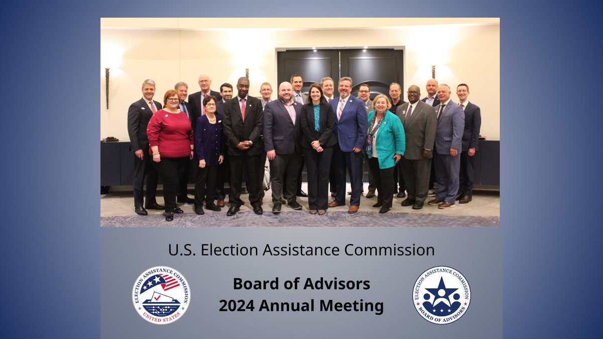 Last week, @EACgov's Standards Board and Board of Advisors met in Kansas City, MO for their annual meetings to discuss challenges and needs ahead of the general election. Thank you to all who attended, including election officials and key stakeholders! eac.gov/news/2024/04/2…