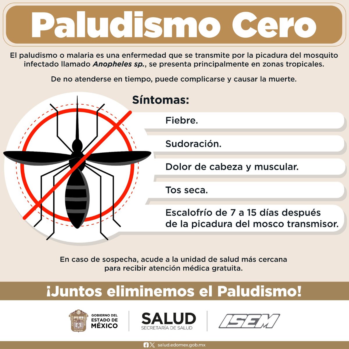 ¿Sabes qué es el Paludismo? Te invitamos a conocer la siguiente información para evitar esta enfermedad que se transmite por la picadura de un mosquito infectado. 🦟 ¡Juntas y juntos eliminemos el paludismo!