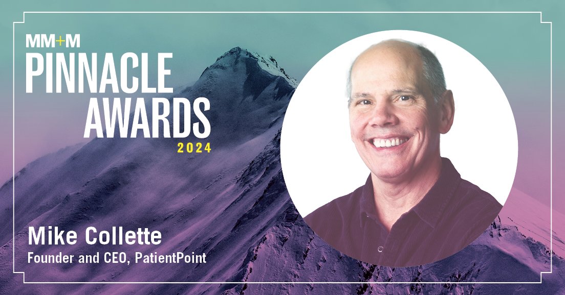 Fearless. Unstoppable. Leader. Congrats to Mike Collette from @PatientPoint on being inducted into the MM+M Pinnacle Awards class of 2024. #MMMPinnacleAwards Lean more about Collette: brnw.ch/21wJ8YS Get tickets to join us next week: brnw.ch/21wJ8YR