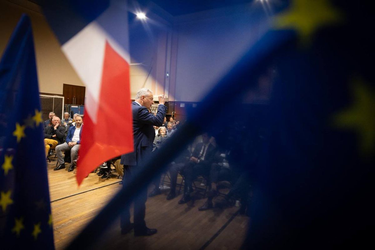 BrunoLeMaire's tweet photo. Après Lille, Bayonne, Oraison et Magny-en-Vexin, à Nogent-sur-Marne ce soir avec @MathieuMlefevre et @ShannonSeban pour parler de l’Europe.

Le 9 juin, soyons du côté de la fierté, de l’espoir, de la liberté et de l’ambition : votons @ValerieHayer ! https://t.co/TczshKdpBC