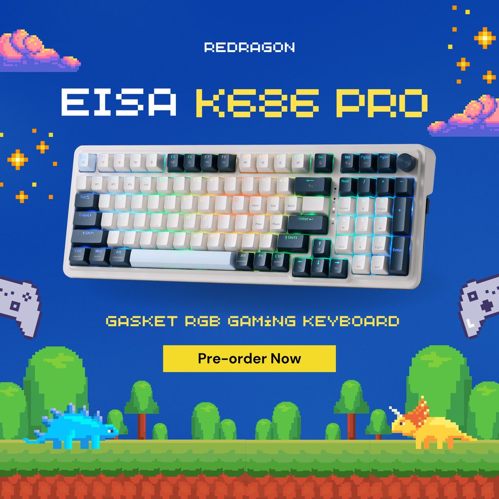 The EISA K686 Pro is now available to order on redragonshop.com 🔥 Get yours before they are gone >> Limited stock! ⚠️👀 Check out our link in bio for sales + more! 🎉