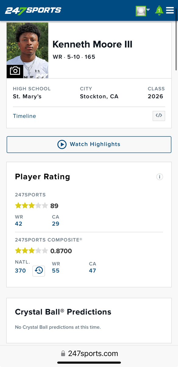 So grateful and blessed to announce my 3⭐️-89 ranking in @247Sports. Thank you @BrandonHuffman @GregBiggins and the rest of your staff for the evaluation. 🙏🏾 #AGTG #3TheHardWay #StillWorking @SMRamsFB