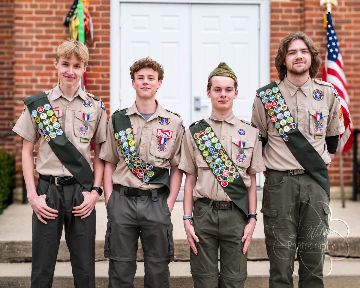 Last weekend, @repjacobson and I presented legislative citations to four members of Edgerton Troop 422 that earned the rank of Eagle Scout. It was wonderful to congratulate Samuel, Jake, Silas, and Sam on this impressive achievement at their Court of Honors!