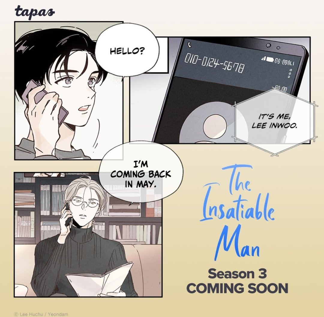 The Insatiable Man is set to RETURN 🗣📣❤️
#BL #BoysLove #TapasComics