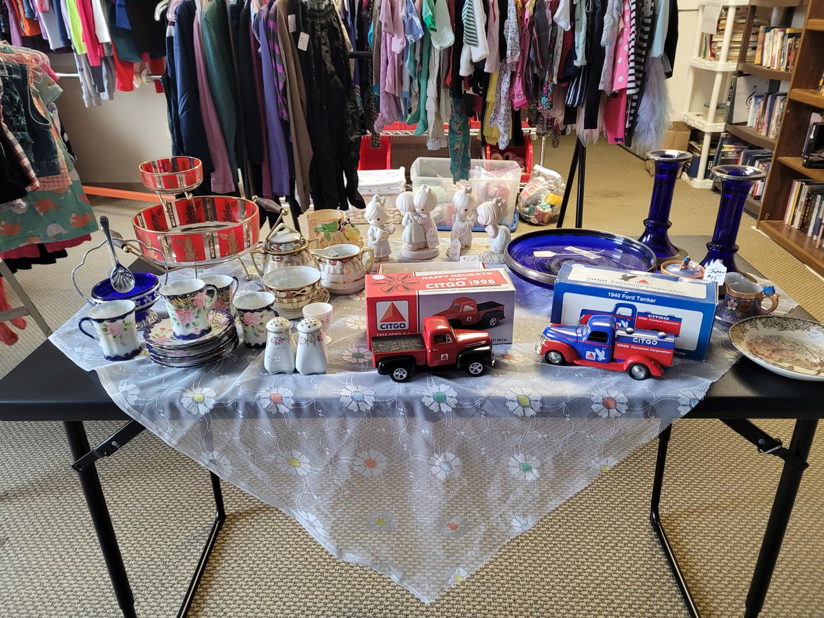 We just put out MORE new items that you might find interesting and need it.  Some are antique collectables. 
We are open Thurs.10 am - 6 pm, Fri. 10 am - 1 pm, and Sat. 10 am-3 pm. Thread of Life Thrift Store, 130 Oriskany Blvd. Whitesboro. Stop in and find many new treasures!