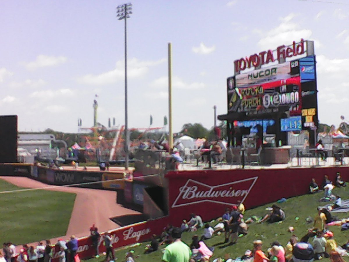 Capturing a beautiful day at the ballpark on the kids camera. ☀️