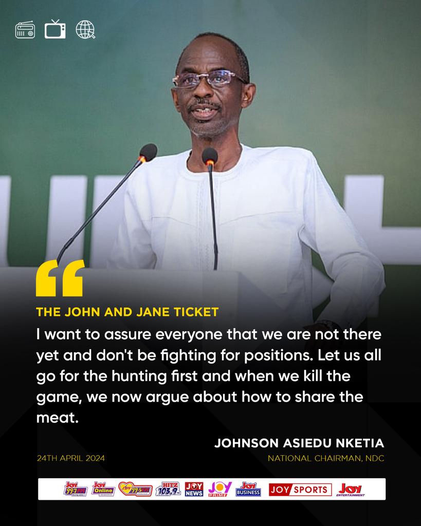 Joy997FM's tweet photo. Stop fighting for positions, we are not there yet. - Asiedu Nketia to NDC faithfuls #ElectionHQ https://t.co/qBT8ETSHyd