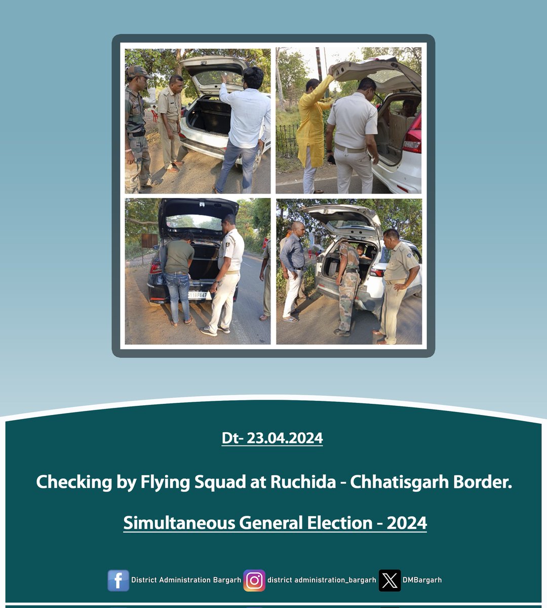 Vehicle checking by Flying Squads in Bargarh Dist Boarder Areas. @OdishaCeo @IPR_Odisha