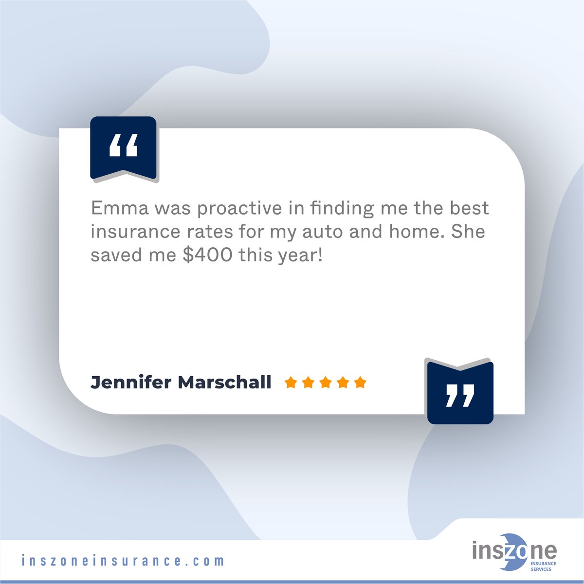 Such kind words, Jennifer! Thank you for choosing us to protect what matters most! #HappyCustomer #InsuranceSavings