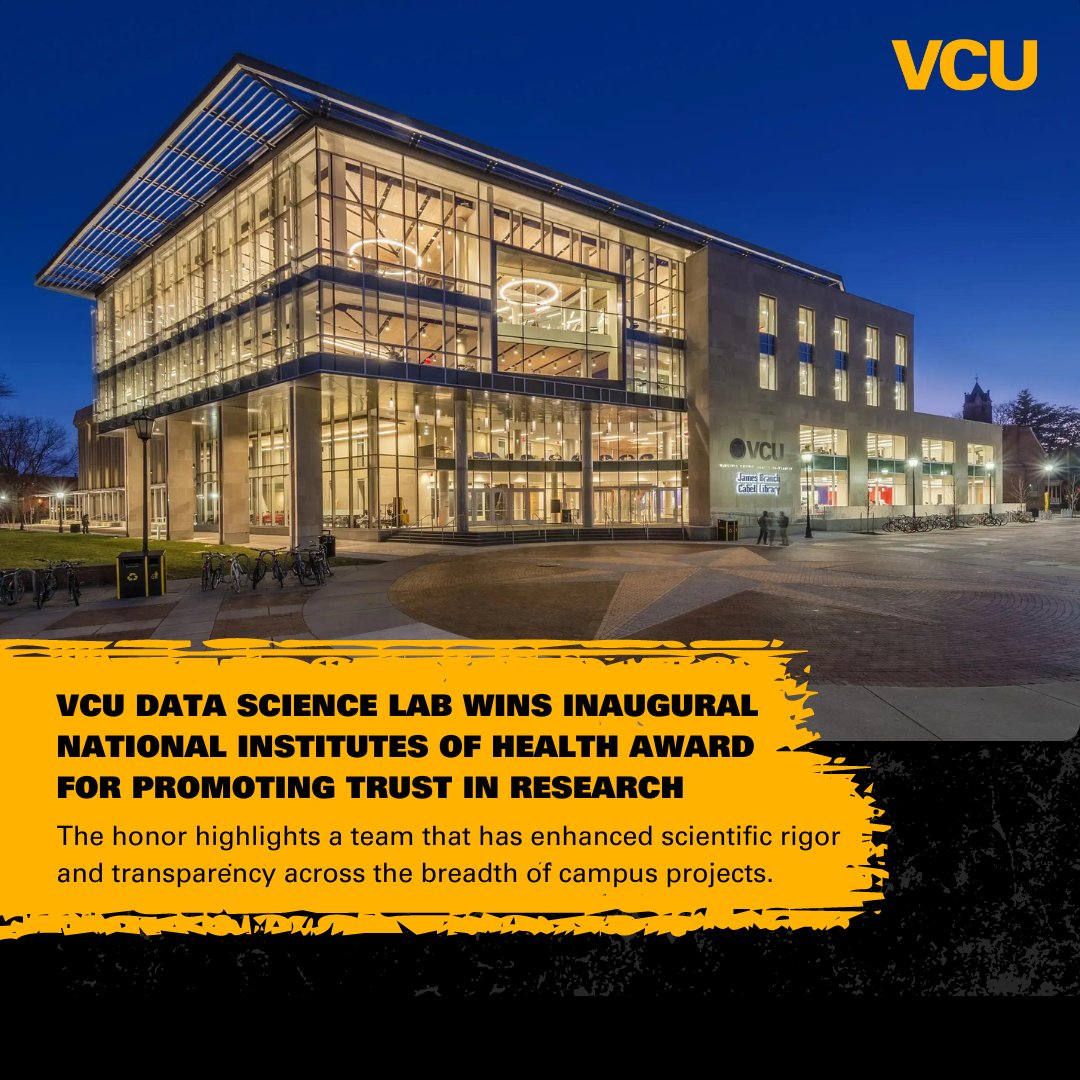 #VCU’s Data Science Lab has won an inaugural award from the National Institutes of Health for cultivating a culture of robust, high-quality research in neuroscience. Read more: news.vcu.edu/article/2024/0…