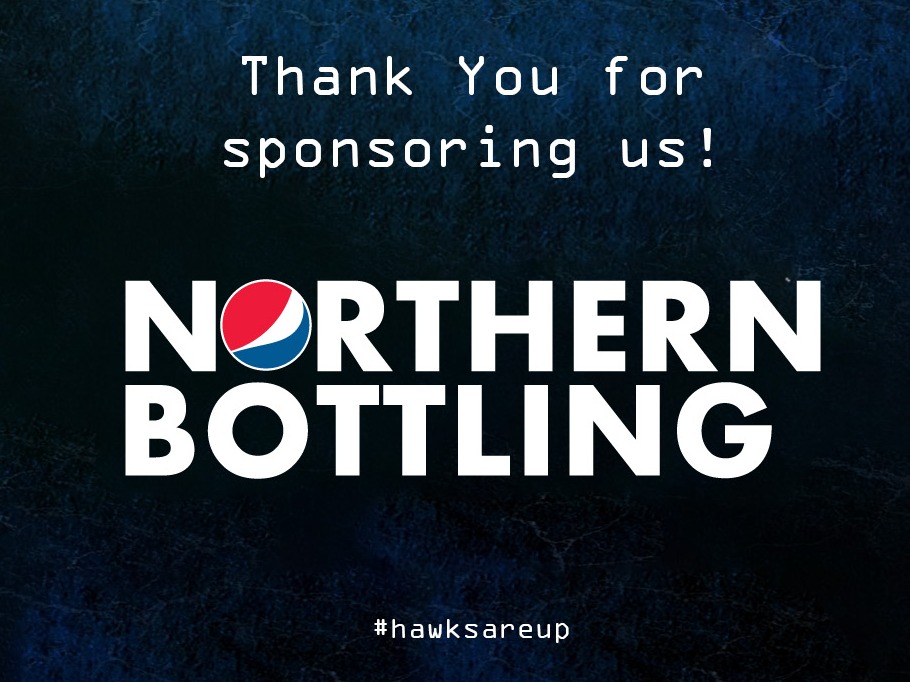 We are reaching the end of the season!

We want to give a special thank you to Northern Bottling for sponsoring Blue Hawk Esports this year! They have been a big supporter of the team this year, and we appreciate all their support! #hawksareup