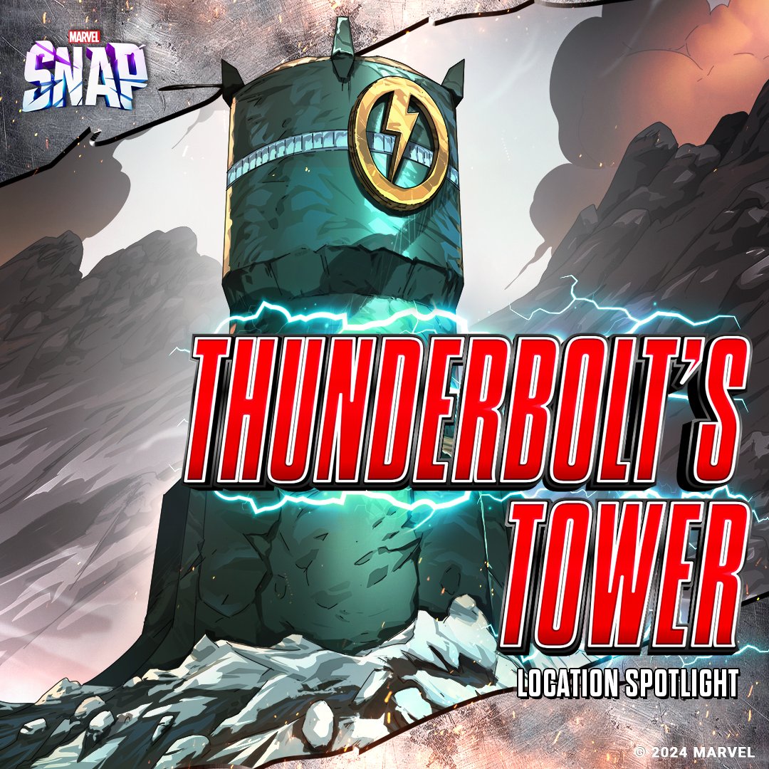 Featured Location Alert - Thunderbolts Tower! 🔹 After turn 5, give all cards here -2 Power. Plan accordingly or be sure you have moves to make if you get caught in the Tower! 😤😤😤
