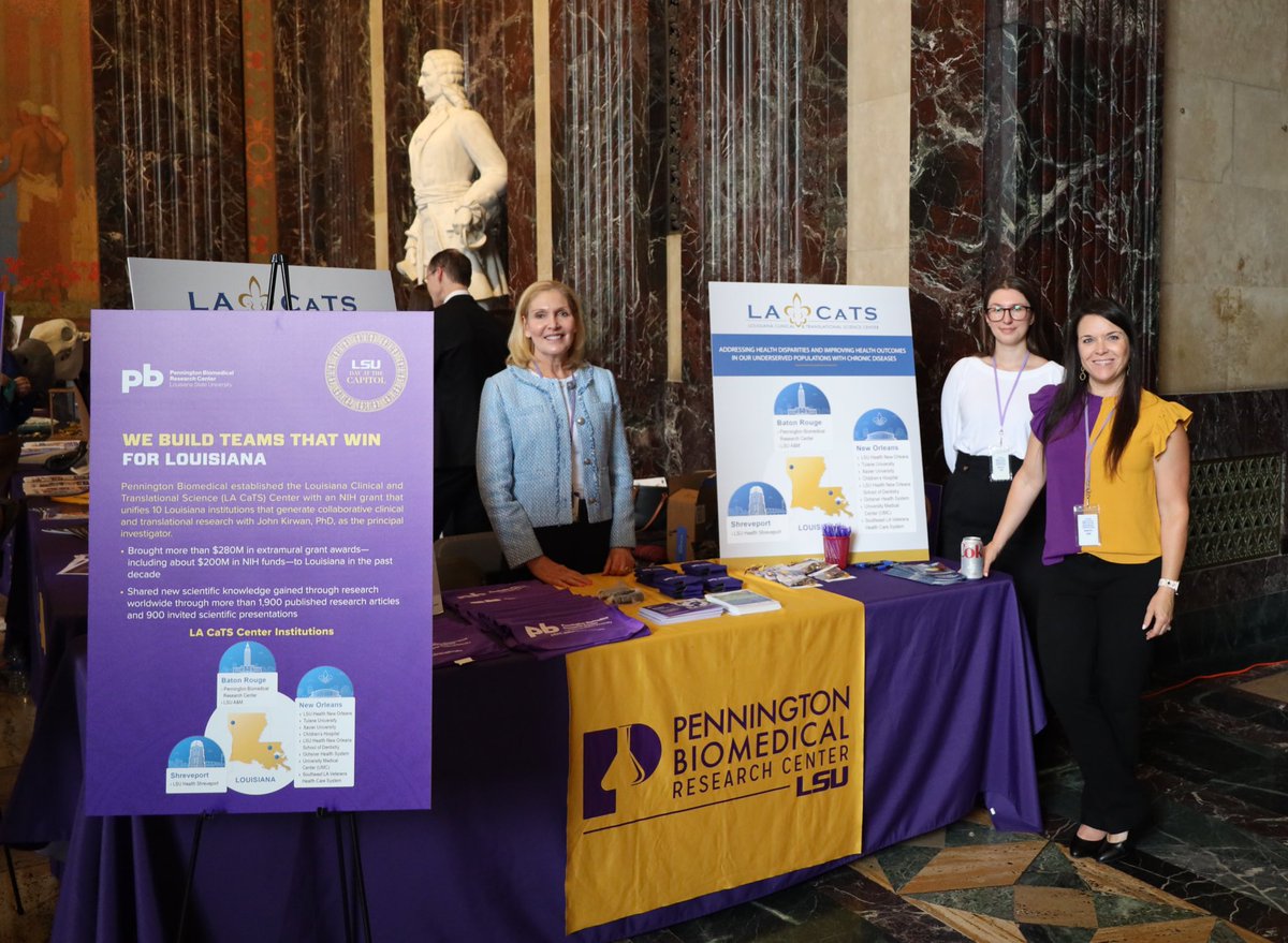 #LSU Day is taking place at the Louisiana State Capitol. Stop by the @PBRCNews table to sign up for a clinical trial and learn more about @LACaTSCenter #ScholarshipFirst #WBTTW #lalege #lagov