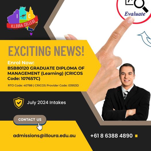 Enrol Now at Illoura College for the BSB80120 Graduate Diploma of Management (Learning) (CRICOS Code: 107657C).
Limited spots available, secure your place today! #IllouraCollege #ManagementDiploma #enrolnow
#Villar #PROTECTBINI