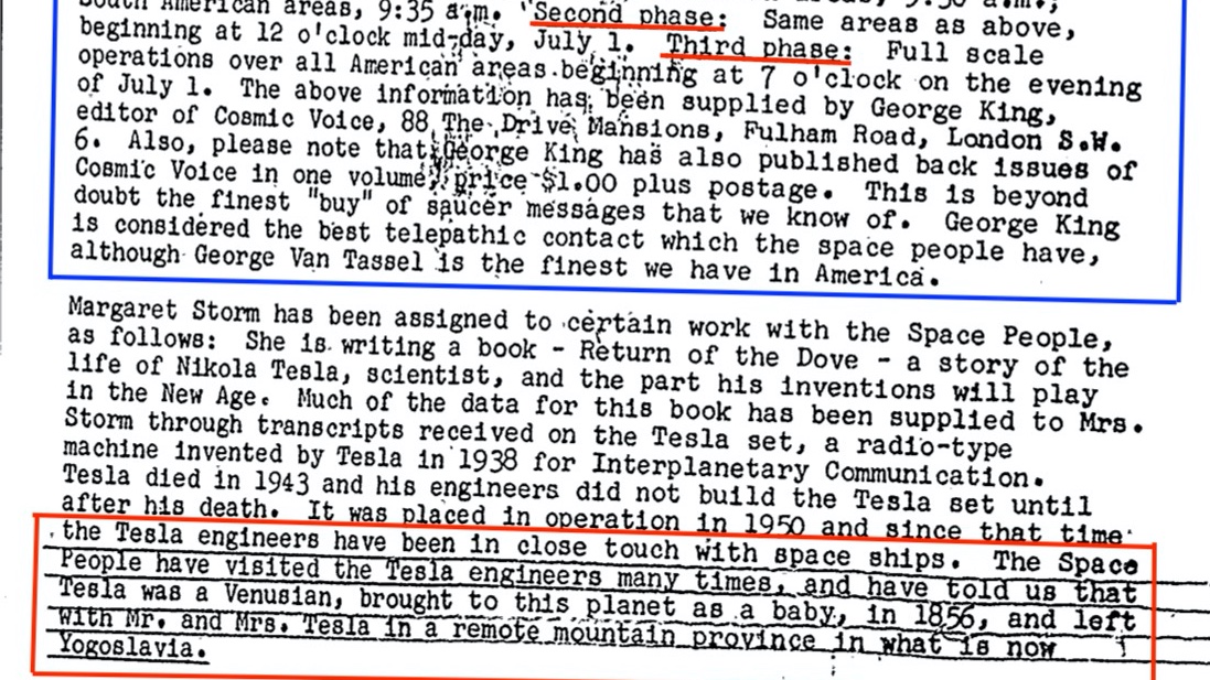 Nikola Tesla was communicating with 'Space People' and was developing Flying Saucers going back to 1929. 

'Full scale Operations of Flying Saucers over all American Areas.'
#ufos #ufotwitterweek #UFOsightings #UAPs