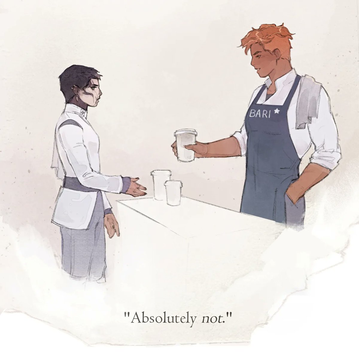 froopa_coopa's tweet photo. I love a canon(?) coffee shop AU ☕ #tlt #GideontheNinth #HarrowtheNinth https://t.co/Qm2q0eHF45