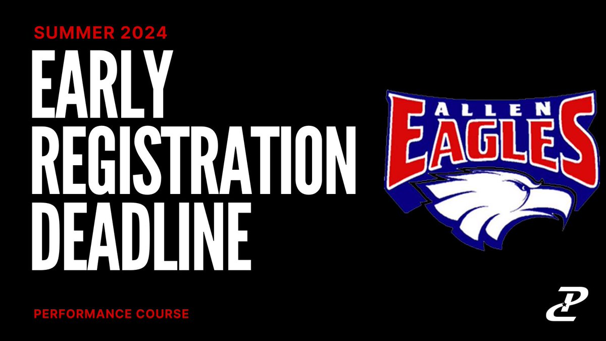 The Early Registration Deadline for @Allen_ISD is 1 week away ! This summer #EverythingMatters ‼️ Don't miss out on the opportunity to save some money by securing your spot before May 1st. Take advantage by getting signed up today! 👇 performancecourse.com/school-distric…