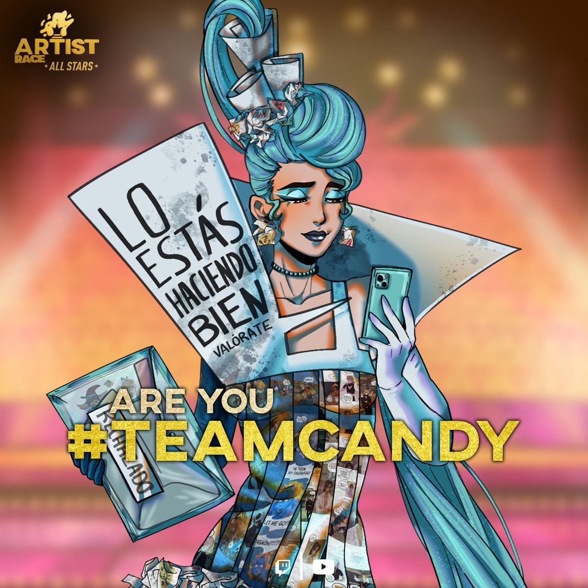 ArtistRace's tweet photo. Artist Race: ALL STARS ya tiene a sus FINALISTAS.
Are you #TeamAiyu?✨
Are you #TeamCandy?✨
Are you #TeamPacifica?✨
Are you #TeamMorrigan?✨
Ahora es el momento de apoyar a vuestra favorita. El lunes una de ellas será coronada.
¡Tenemos muchas sorpresas preparadas! 🔥