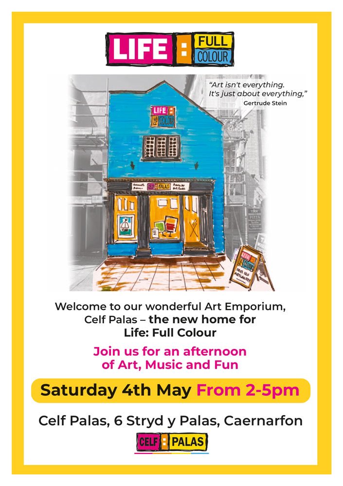 Please join @SaraMcKeeFRSA, @jill_artist and fellow artists at our official opening on Saturday 4th May! It’s Jill’s new solo show upstairs and lots of other wonderful contemporary art on the ground floor! The new home of Life: Full Colour in Caernarfon. Bring your friends 👩‍🎨