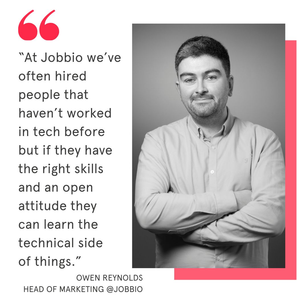 Want to break into tech but don't have any tech experience? Owen Reynolds, Head of Marketing at Jobbio reveals his tips for pivoting to a career in tech #careeradvice #job #techjob #tech #leadership #L&D #jobbio #amply

hubs.li/Q02tYKvn0