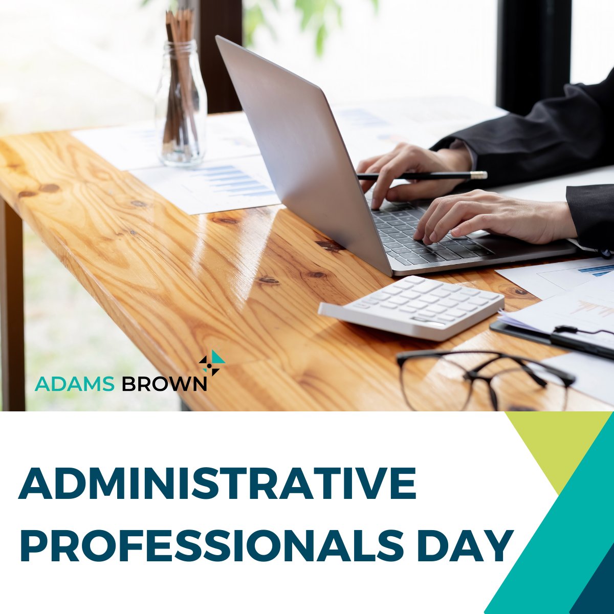 A huge THANK YOU to our administrative professionals who are a critical part of the Adams Brown team! We appreciate all of your hard work and support to keep everything running smoothly. 

#AdminProfessionalsDay #AdministrativeProfessional #officeadmin