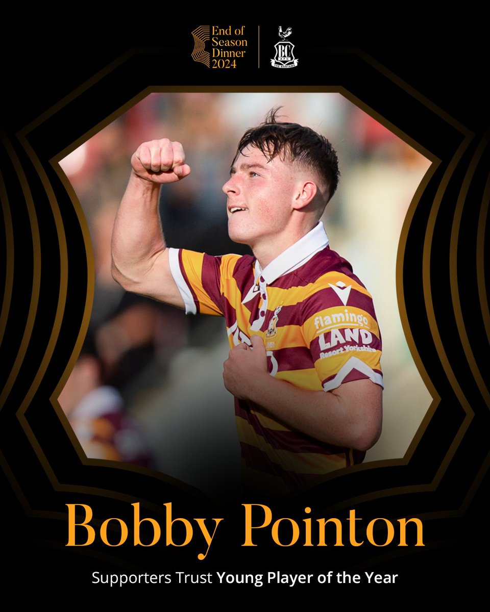 🏆 | @BantamsTrust Young Player of the Year, @bobby_pointon! #BCAFC