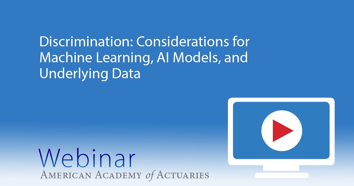 Register for the Academy’s May 2 webinar where speakers will discuss discrimination in insurance and present practical methods for testing and monitoring of algorithms to address regulatory and societal concerns. USQS Bias CE will be available. bit.ly/4aHju4u