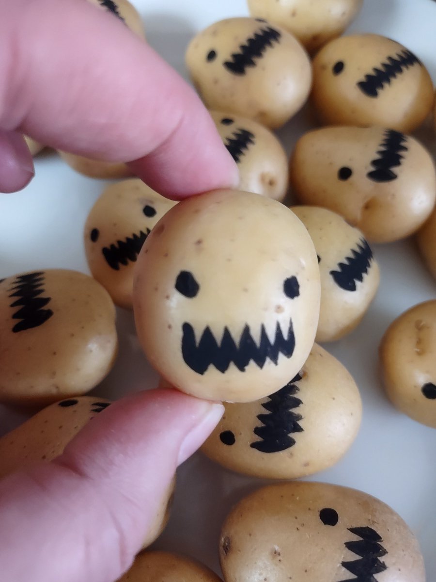Left: my 4yo's demon potatoes Right: my demon potatoes I think she's made something even more terrifying...