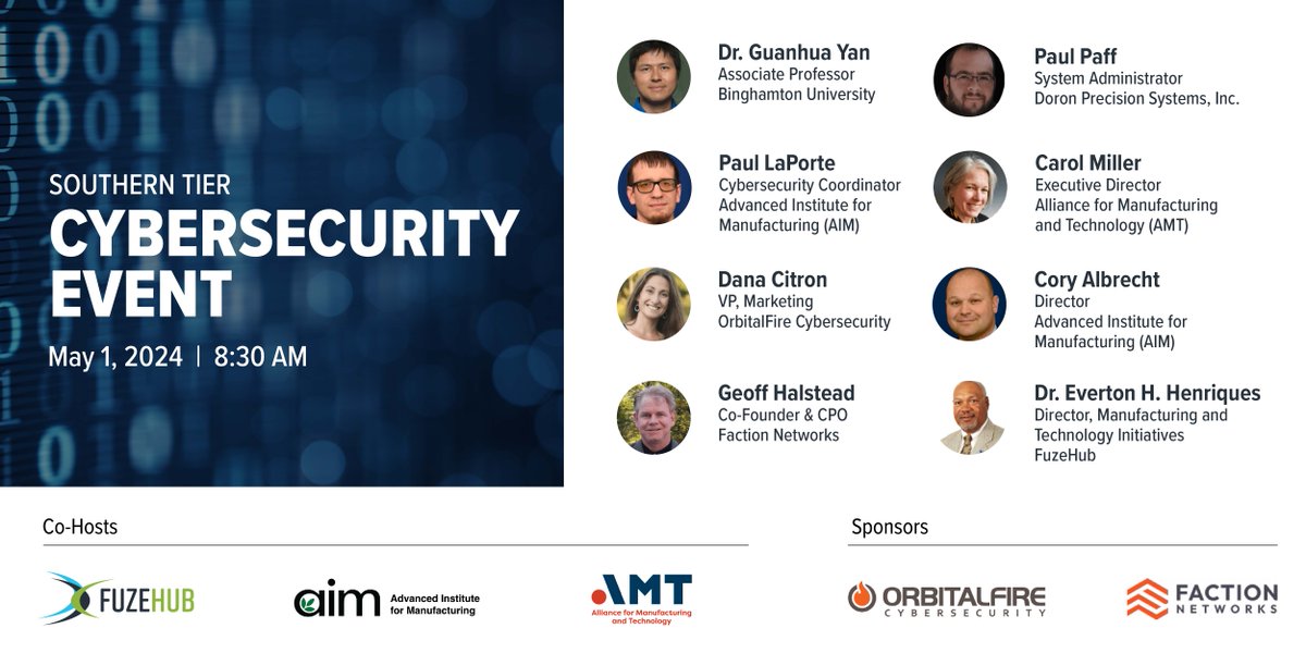 Fuzehub's tweet image. ❗Last chance to join! Secure your spot for our May 1st Cybersecurity Event in Nichols, NY. Learn from experts, protect your operations, and explore grant opportunities. Register now: bit.ly/4b6RFm6
#CyberGrant #SouthernTier #CyberEvent