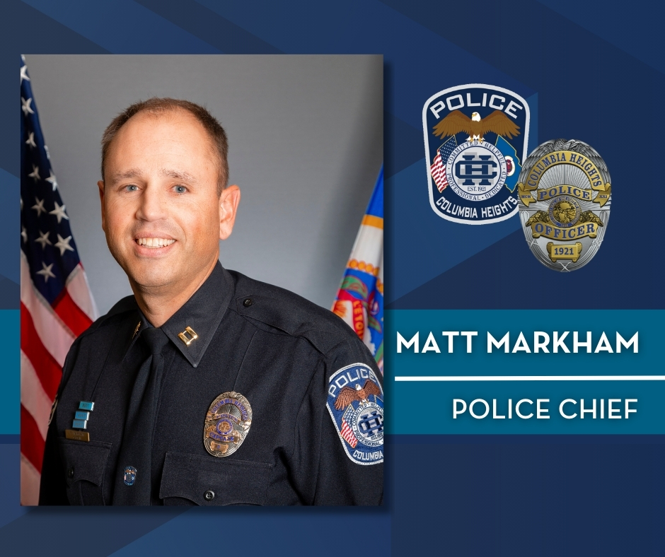 Mayor Amáda Márquez Simula has appointed Matt Markham as the next Police Chief of @colhgtspolice. 🔗 | bit.ly/3UyqQ50 #ColumbiaHeightsMN