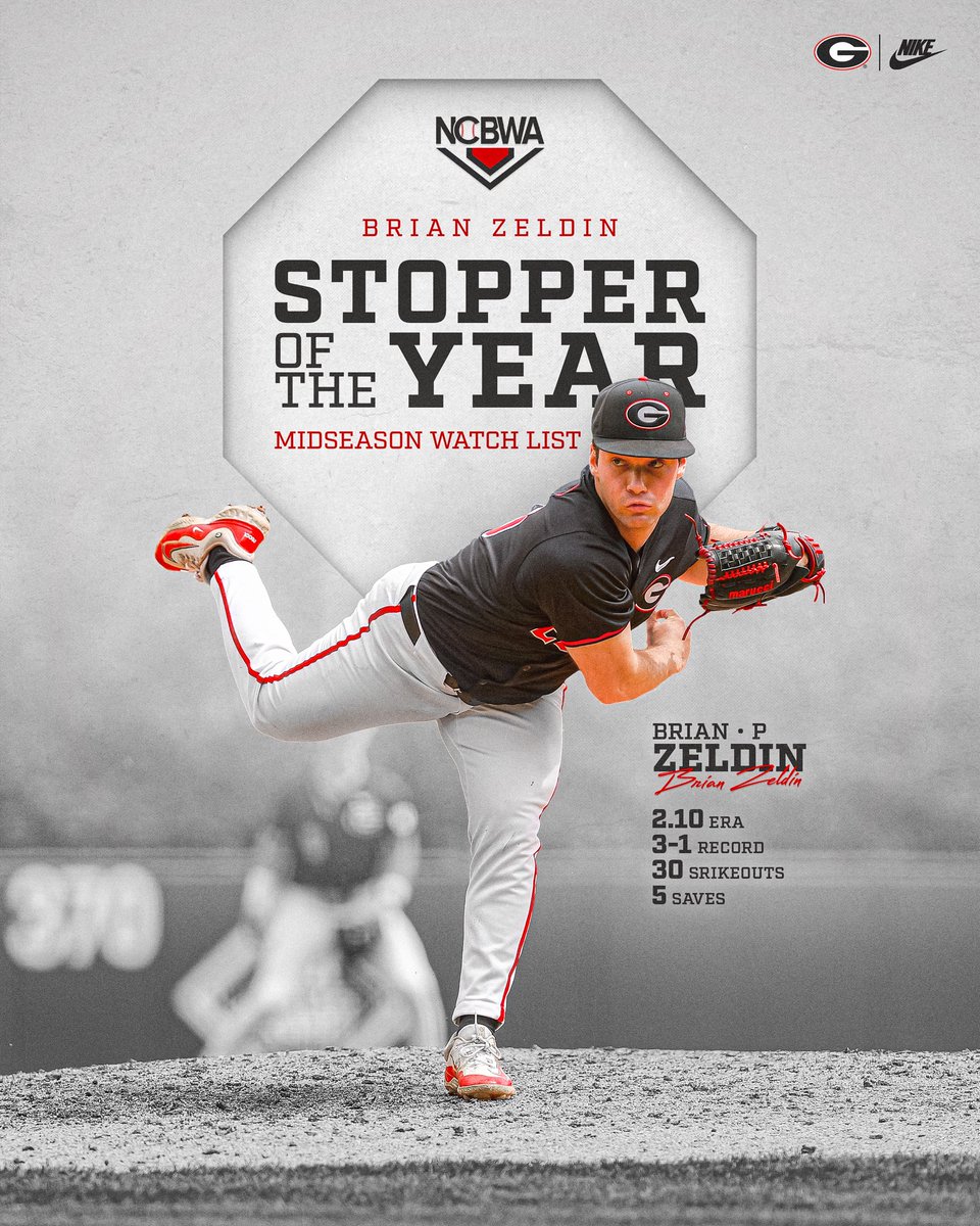 𝑲𝒆𝒆𝒑 𝒂𝒏 𝒆𝒚𝒆 𝒐𝒏 𝑩𝒁! @brianz_24 was named to the NCBWA Stopper of the Year Midseason Watch List. #GoDawgs