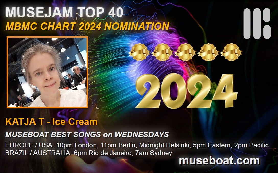 #RT Museboat Musejam Top 40+ presents MBMC NEW chart NEW nomination KATJA T - Ice Cream museboat.com/responsive/art… @KatjaTsinger Join us in the chatroom today, April 24th at museboat.com Vote for song at shorturl.at/gSTX2 @ArtistRTweeters