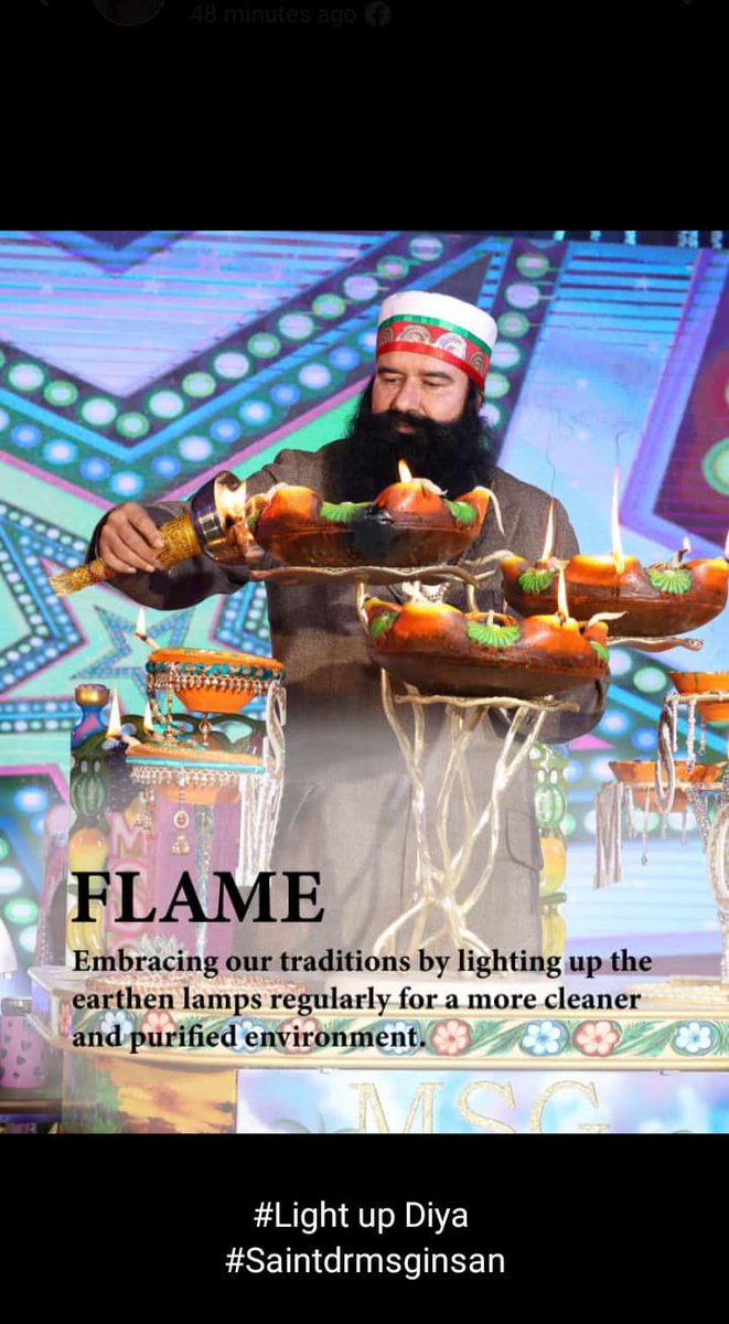 Under the FLAME campaign launched by Saint Dr MSG Insan, lakhs of people have pledged to light ghee or oil lamps in their homes regularly in the morning and evening. It purifies the air by eliminating bacteria and viruses and brings positive energy to the house. #LightUpDiya
