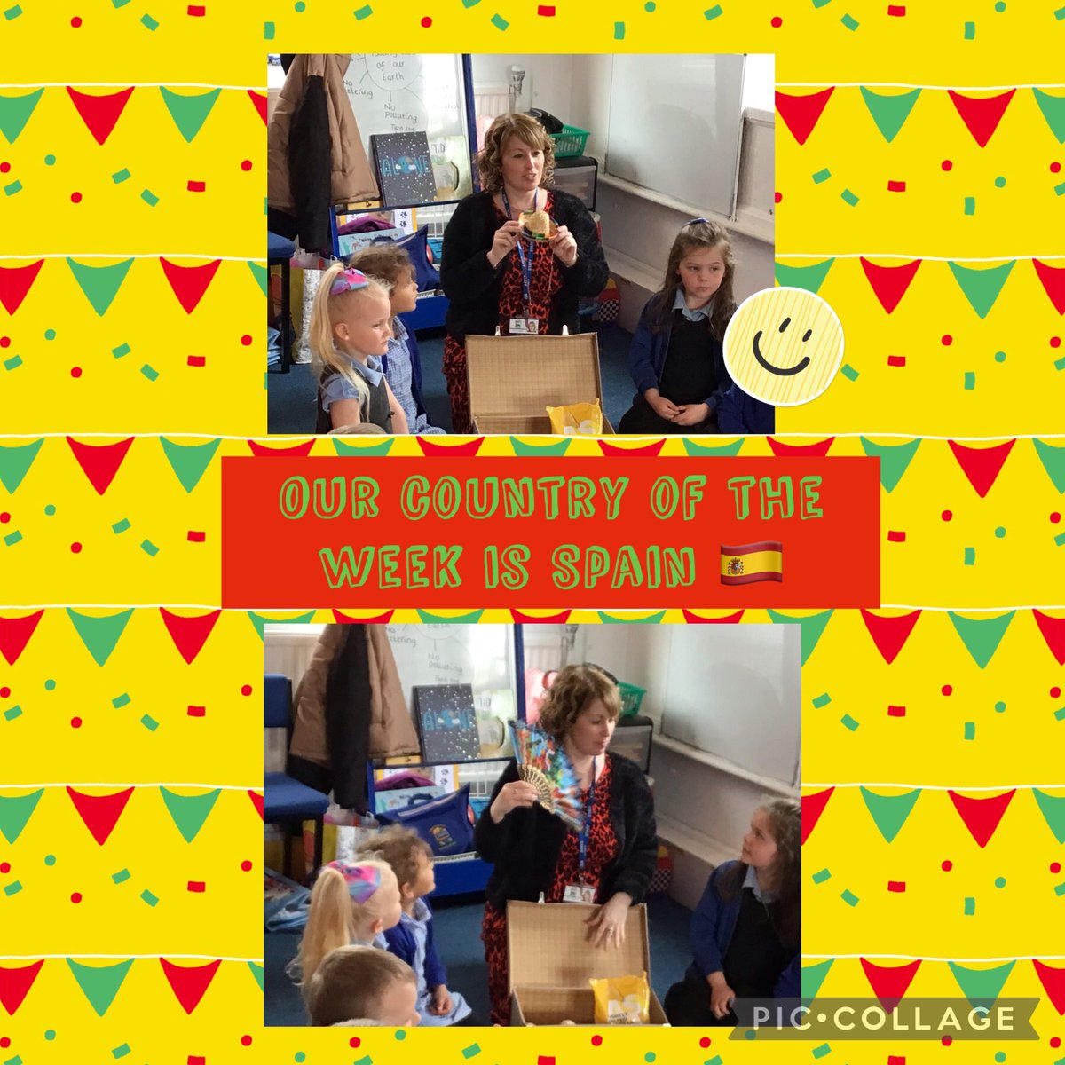 🇪🇸FC1🇪🇸 Our country of the week is Spain! We are looking forward to learning about the country, foods and traditions. We can’t wait to try different foods and learn new songs and dances too ☺️👍🏼🇪🇸