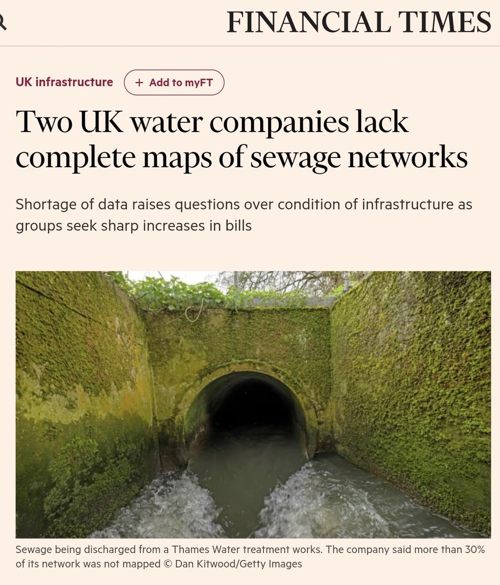 Thames Water, 16m customers, said more than 30% of its network was not mapped. Southern Water, with 4.7m customers, 40%.
This is madness. How are they to fix the network, which WE will pay for with even higher bills??
#TorySewageParty #ToriesOut657