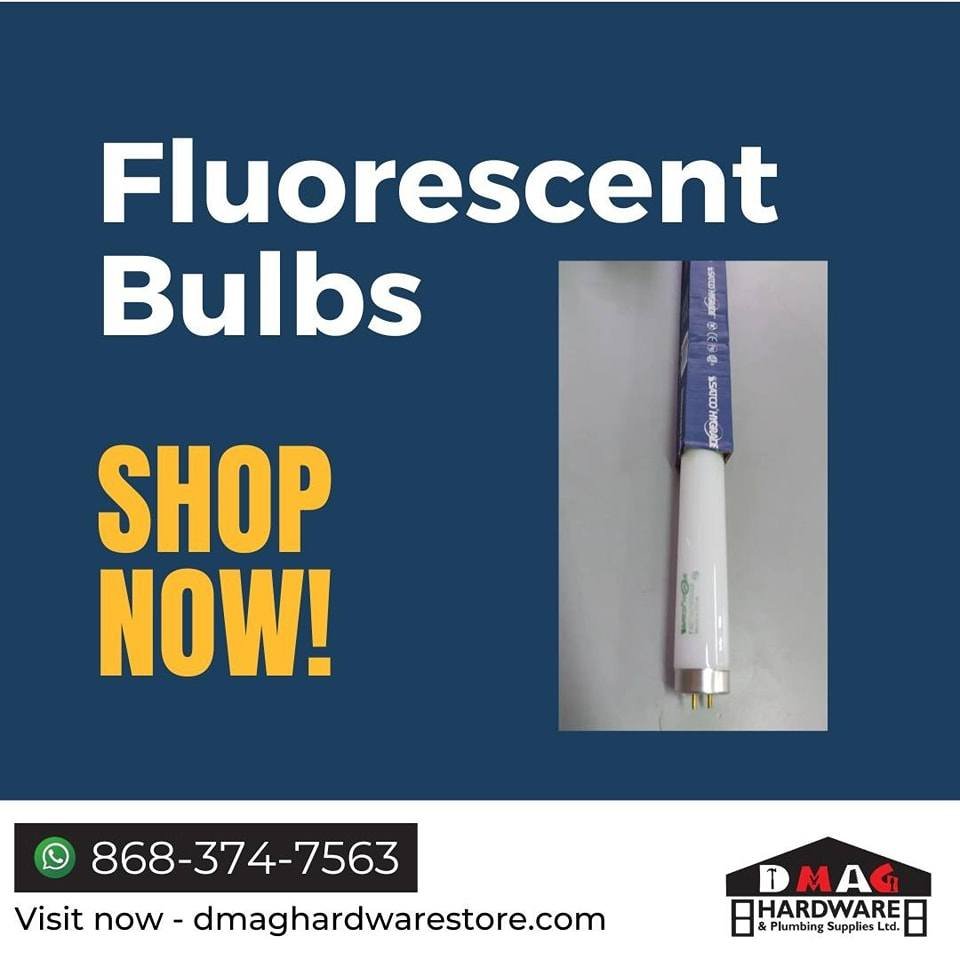 Brighten up your space with Fluorescent Bulbs from DMAG Hardware & Plumbing Supplies! 💡

Visit us today and let us light up your world! 

#FluorescentBulbs #LightingSolutions #BrightIdeas 
.
Order now!
Contact us at 868-374-7563 via WhatsApp or by calling.