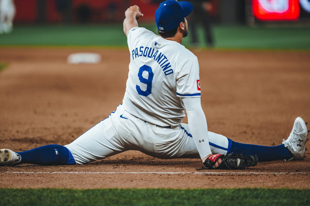 Vinnie Pasquantino’s defense has been outstanding.

His 5 Defensive Runs Save are:
• T-3rd in MLB (all positions)
• 2nd among MLB 1B &amp; lead all AL 1B
• *Four* more than any other AL 1B

His +4 Outs Above Average are:
• T-1st among all 1B &amp; lead all AL 1B

📸: <a href="/JasonHannaphoto/">Jason Hanna</a>