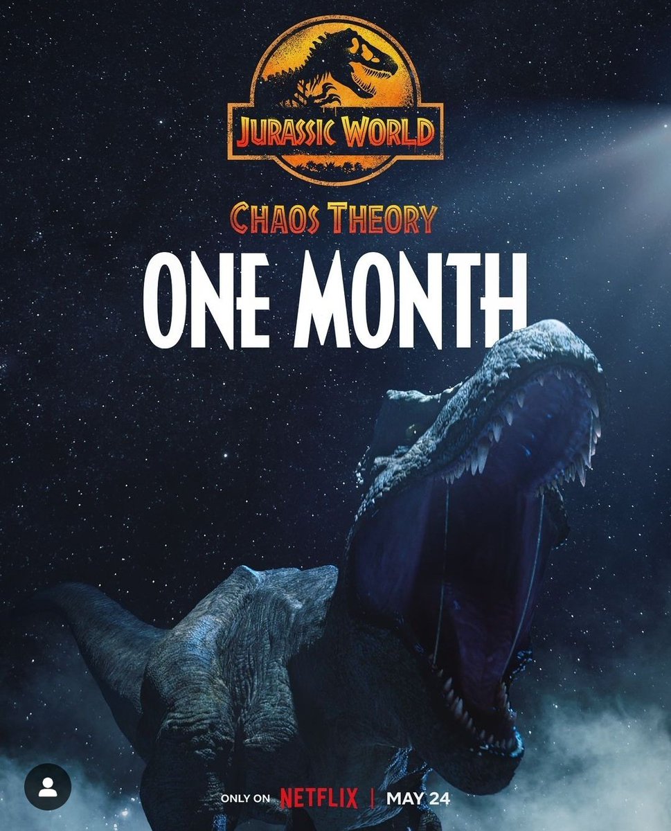 Falta justo solo un mes para el estreno de #JurassicWorldChaosTheory en Netflix!!!.