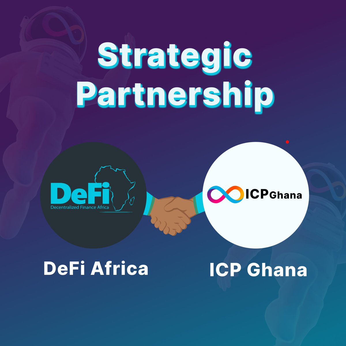 1/2 Excited to announce our partnership with @defiafrica DeFi Africa is empowering Individuals and Businesses to Adopt #Web3 Innovations for Lasting Impact Through this partnership, ICP Ghana will gain access to DeFi Africa's vibrant community and pool of existing developers.