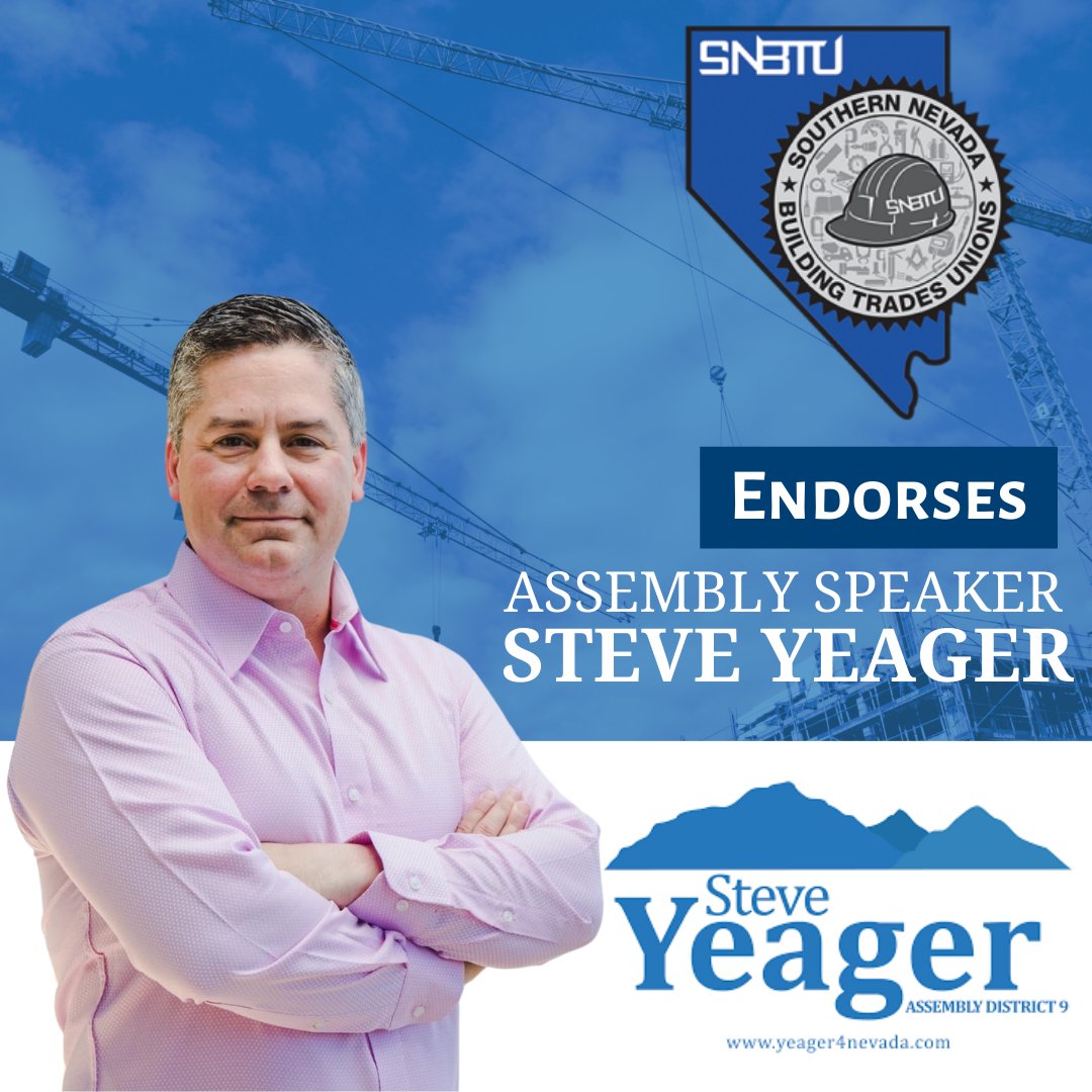 I am proud to be endorsed for re-election to Assembly District 9 by the @SNBTU1960. I appreciate the support! #NVLeg
