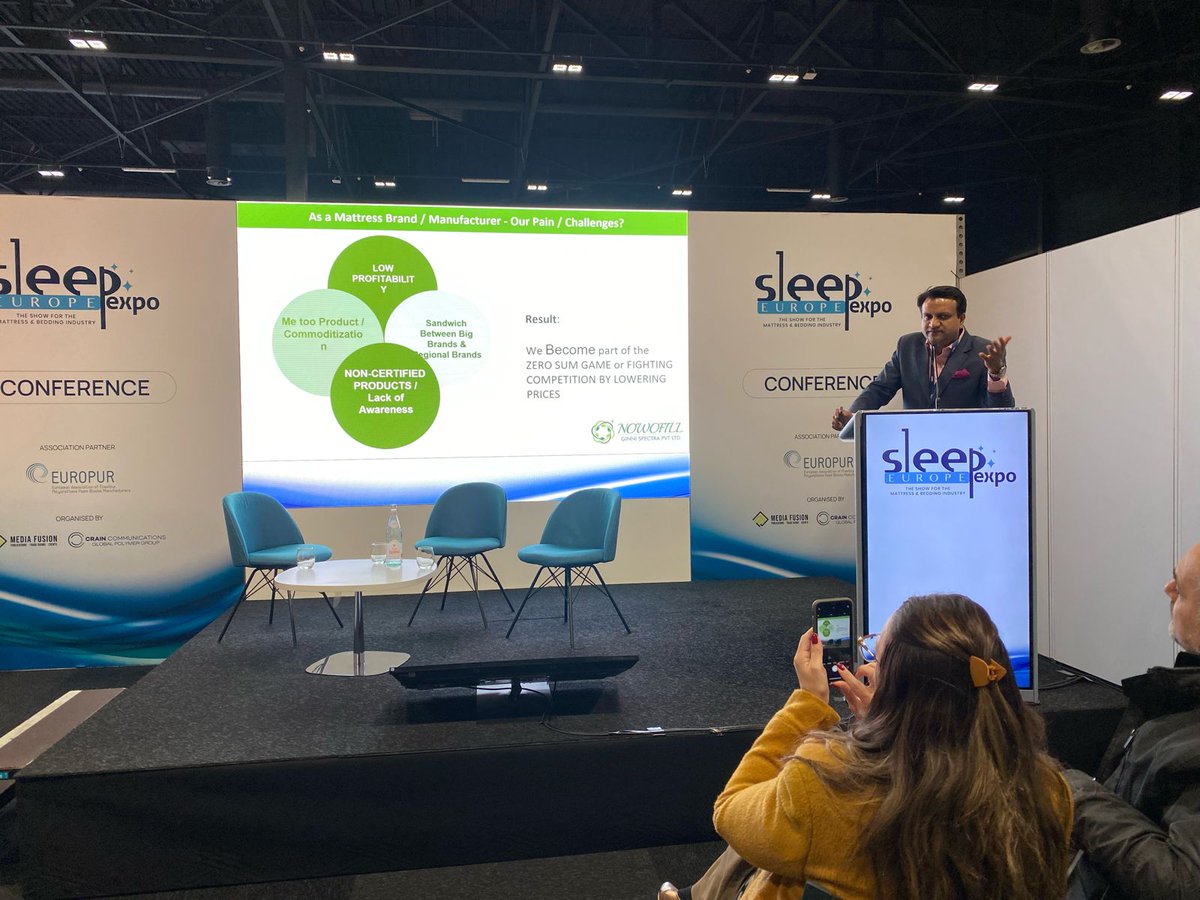 SleepExpo_EU's tweet photo. Our last presentation of Day 2 wraps up with #NitinPoddar  Director of #NOWOFILL sharing insights on unlocking profitability and sustainability in the modern mattress industry.

See you tomorrow for the final day of #SleepExpoEuropeConference https://t.co/1aQEYksZ63